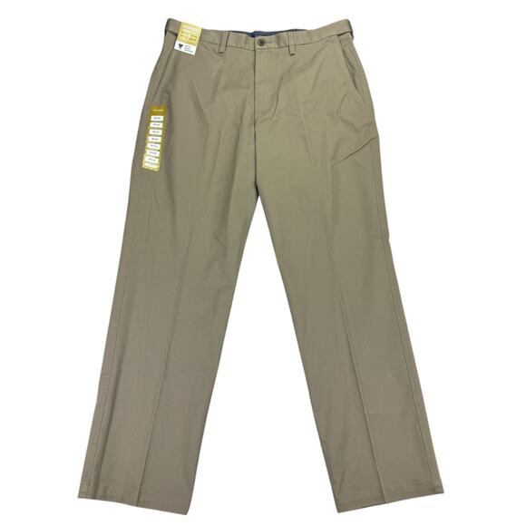 Haggar Mens 2-Way Stretch Premium Comfort Classic Fit Dress Pants Khaki 36x32 - Picture 1 of 4